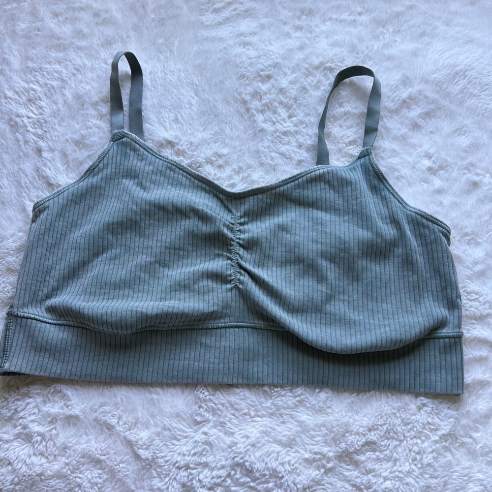 OFFLINE by Aerie Recharge Ribbed Bralette Sage Green XXL Adjustable Straps NWOT